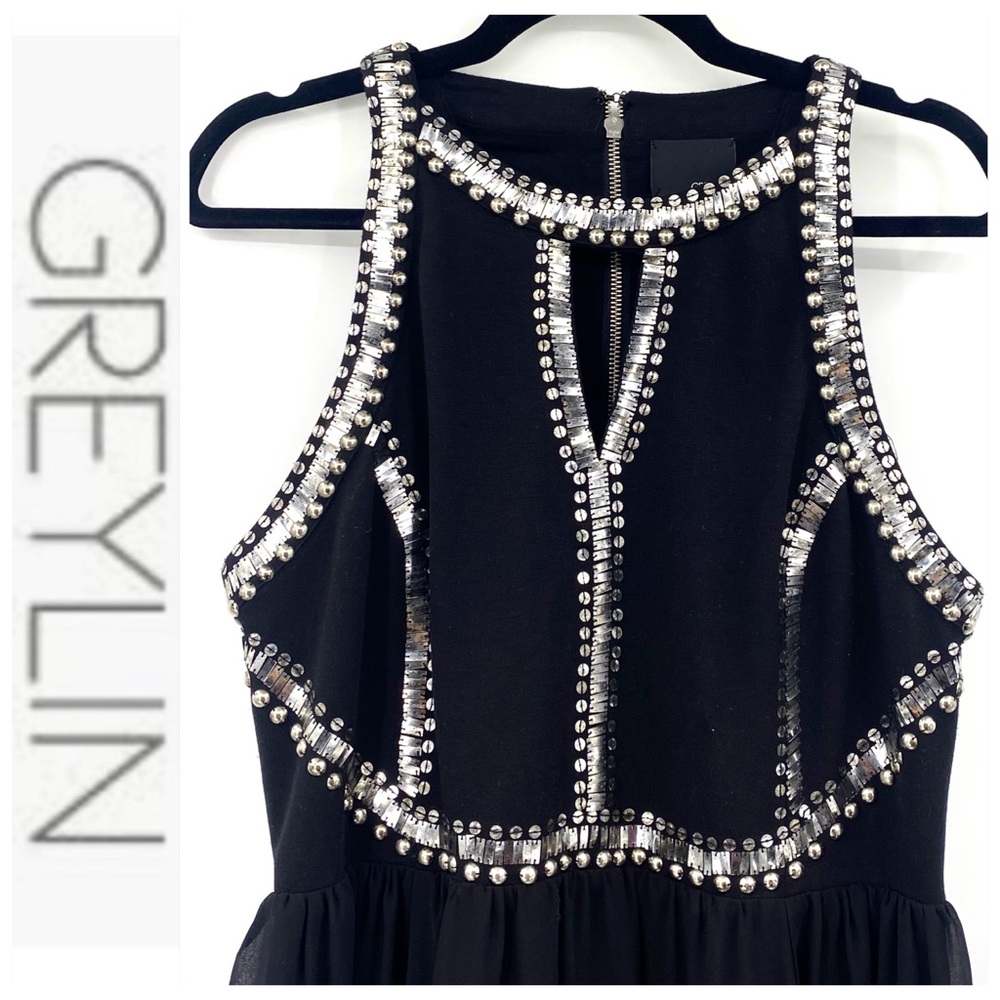 💕SALE💕 Graylin Black Kelvin Embellished Dress - Picture 6 of 10